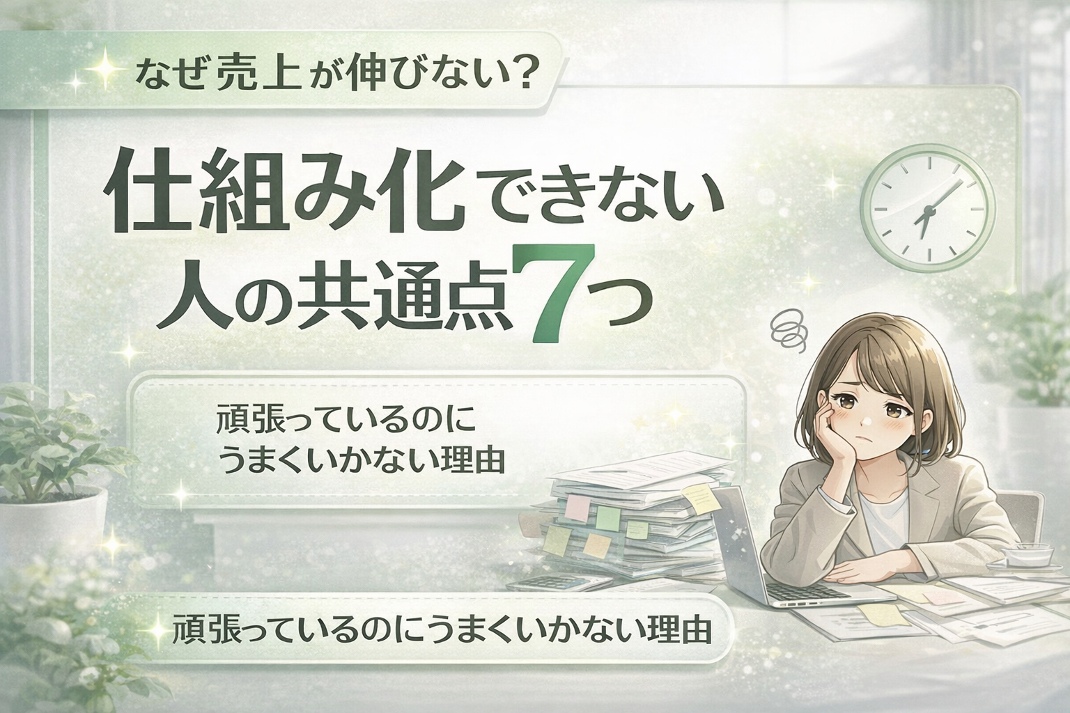 仕組み化できない人の共通点7つ｜頑張っているのに売上が伸びない理由