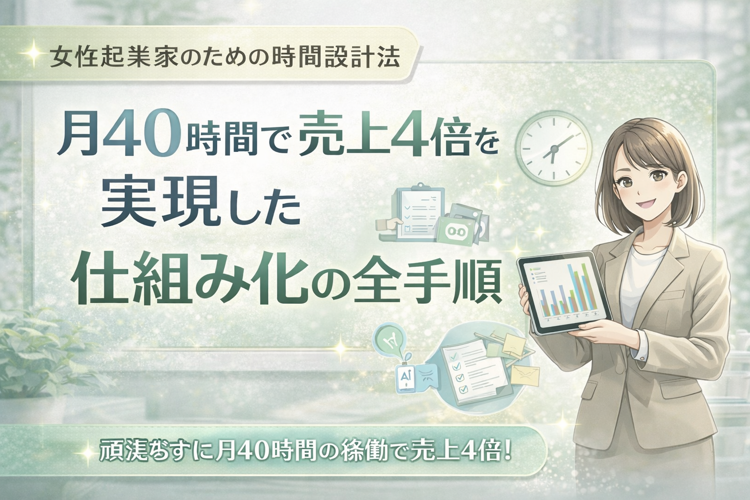 月40時間で売上4倍を実現した仕組み化の方法